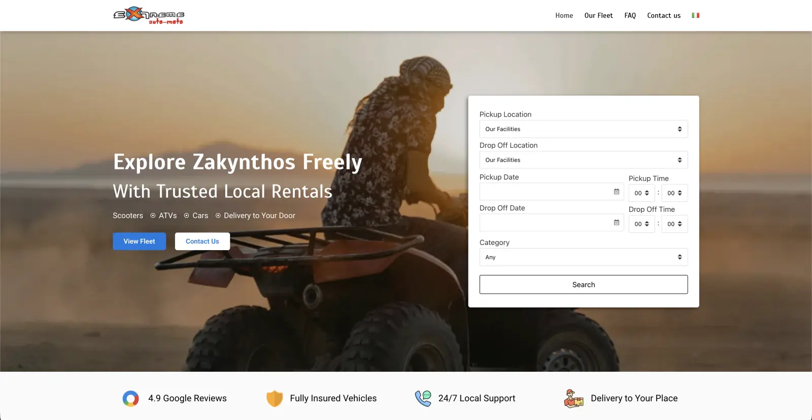 Extreme Rentals — Vehicle Rental Website & Booking System